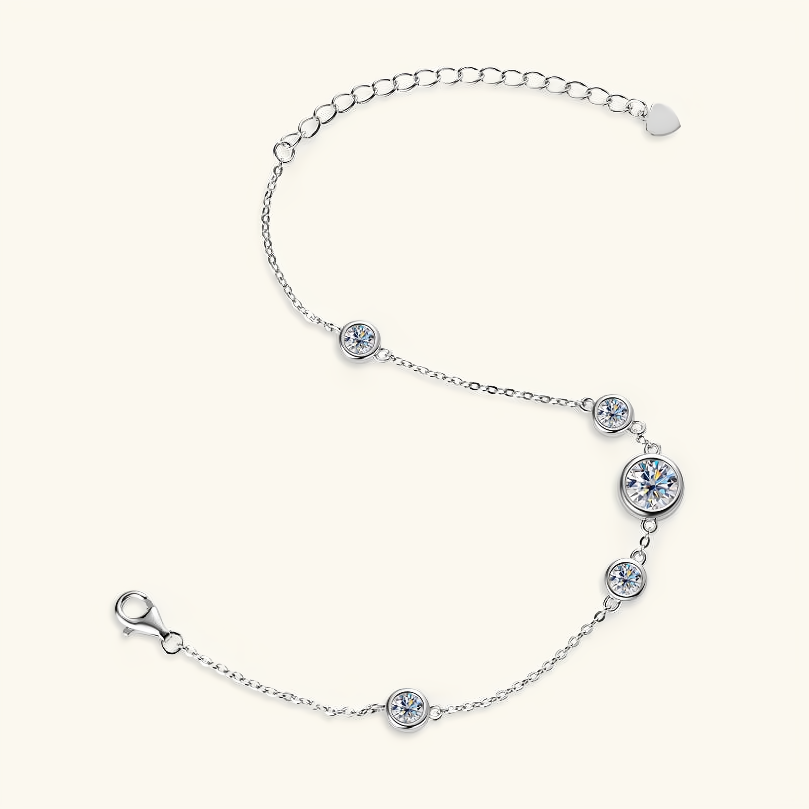 Moissanite Bracelet - 18k Gold Plated 925 Sterling Silver - EverlyCrafted