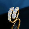 3.26 CTW Moissanite Engagement Ring in 18K Gold Plated 925 Sterling Silver - EverlyCrafted