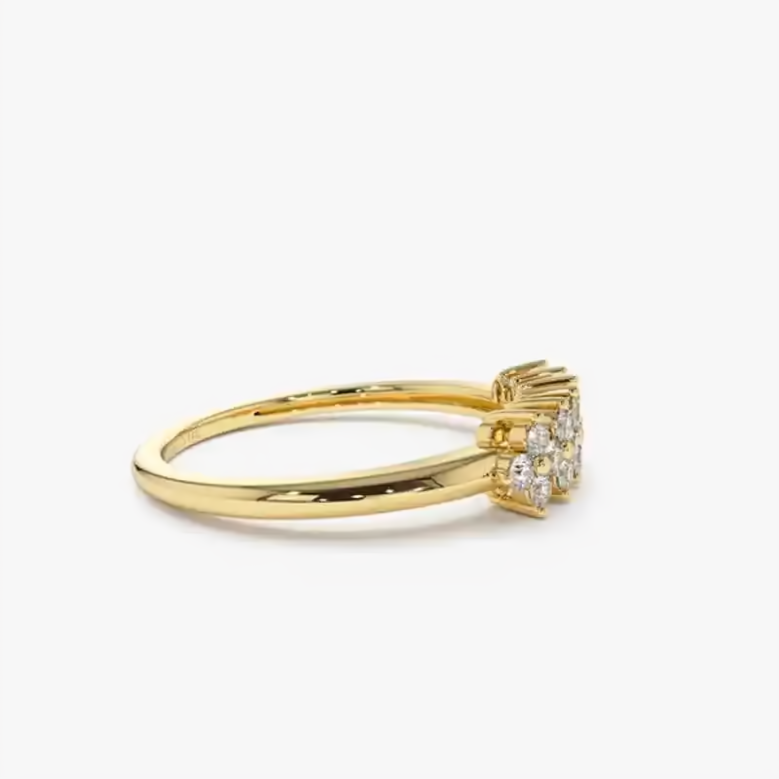 2mm Moissanite Flower Ring 925 Sterling Silver - EverlyCrafted