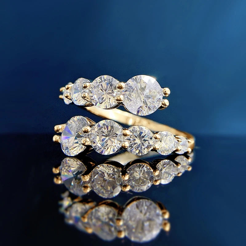 3.26 CTW Moissanite Engagement Ring in 18K Gold Plated 925 Sterling Silver - EverlyCrafted