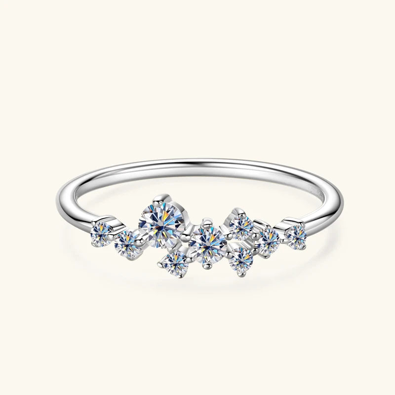 Round Moissanite Diamond Rings for Women - 925 Silver - EverlyCrafted