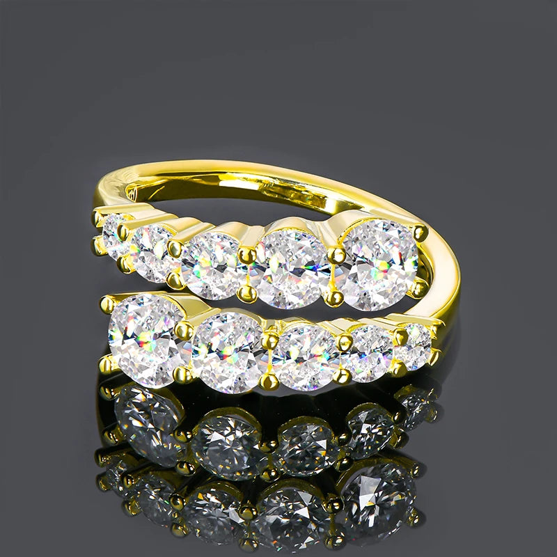 3.26 CTTW Moissanite Bridal Ring - 18K Gold Plated 925 Sterling Silver - EverlyCrafted