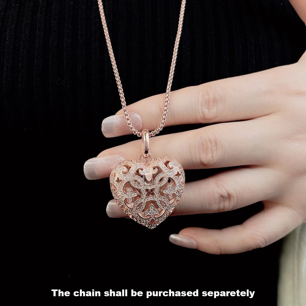 925 Sterling Silver Heart Locket Pendant Jewelry for Women - EverlyCrafted