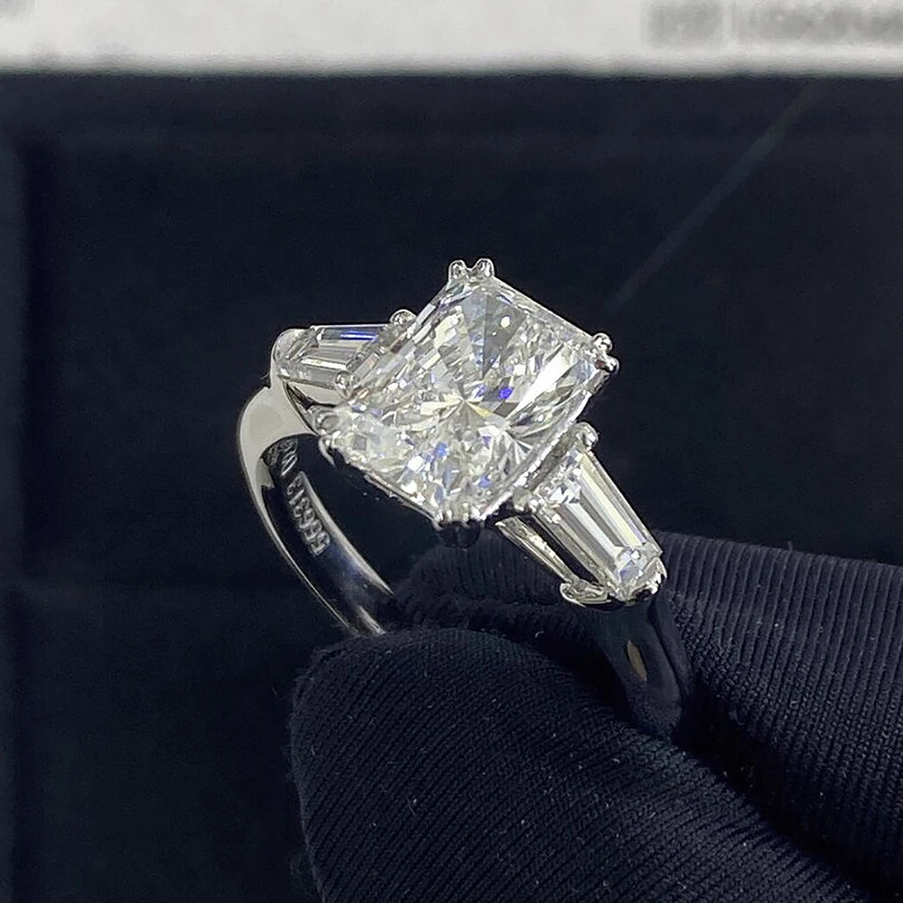1/2/3/4 Carat Radiant Cut Moissanite Engagement Ring - EverlyCrafted