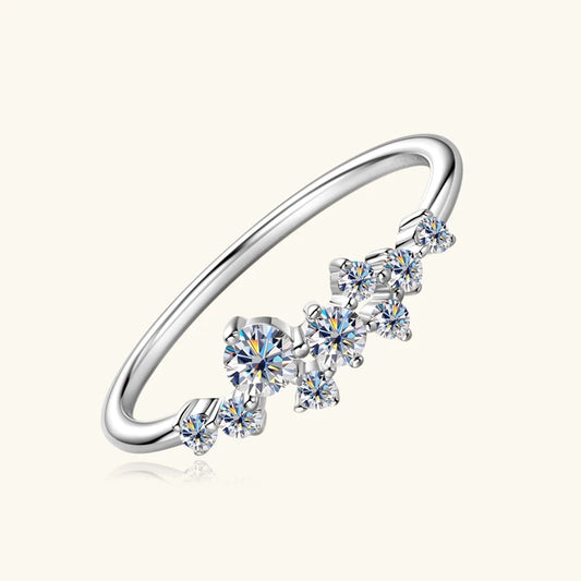 Round Moissanite Diamond Rings for Women - 925 Silver