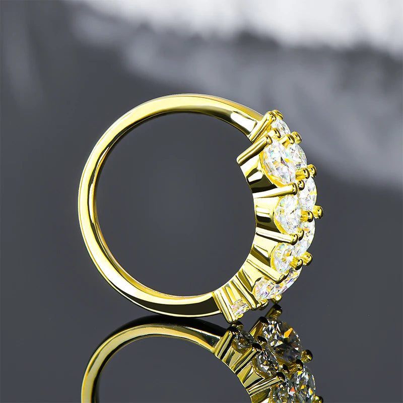 3.26 CTTW Moissanite Bridal Ring - 18K Gold Plated 925 Sterling Silver - EverlyCrafted
