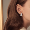 Full Moissanite Square Hoop Earrings in Silver 925 - EverlyCrafted
