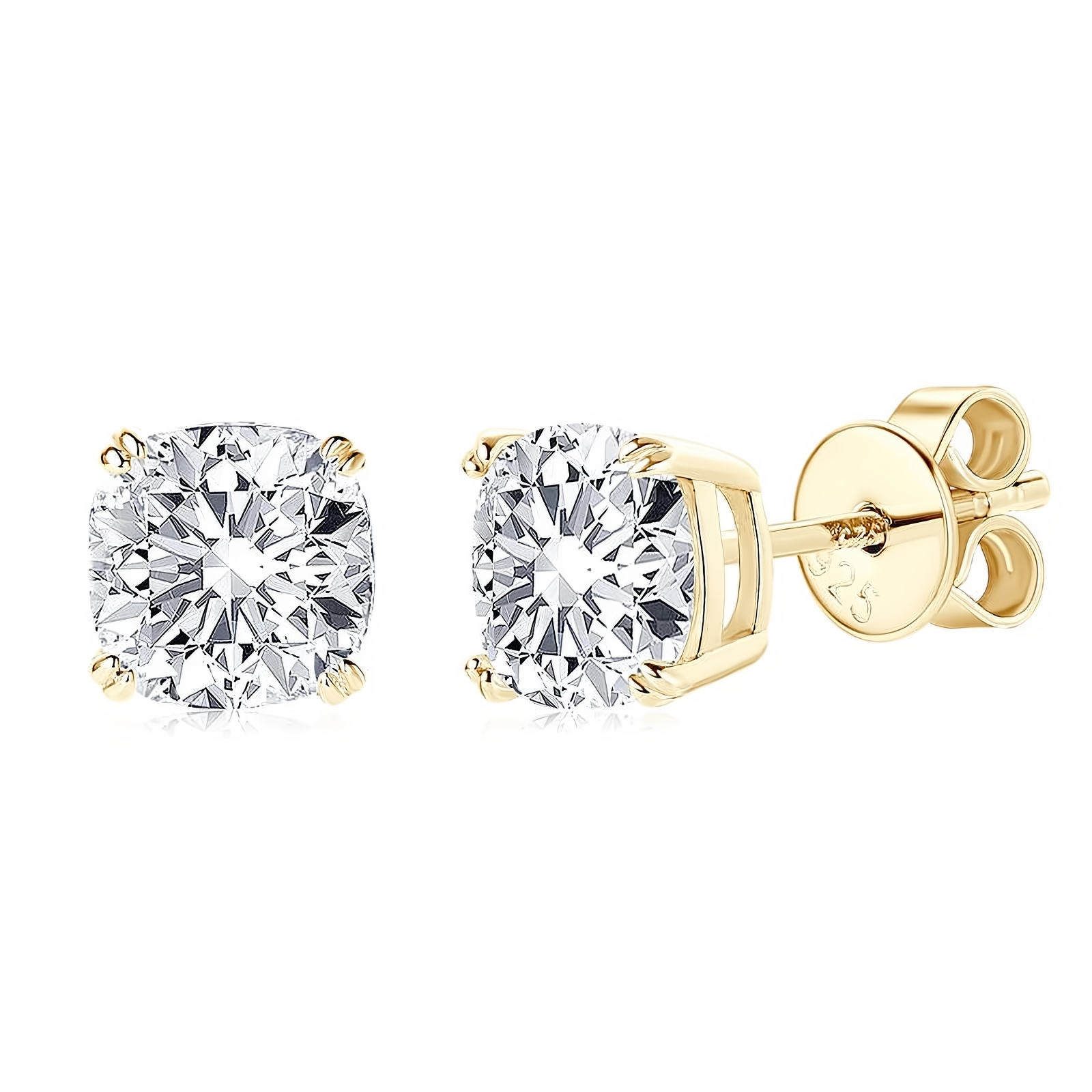 Moissanite Cushion Cut Stud Earrings - 925 Sterling Silver 1.5CT - EverlyCrafted