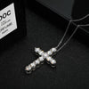 Moissanite Cross Pendant Necklace in 925 Sterling Silver 18K Gold Plated - EverlyCrafted