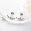 Full Moissanite Double-Sided Stud Earrings in 925 Sterling Silver - EverlyCrafted