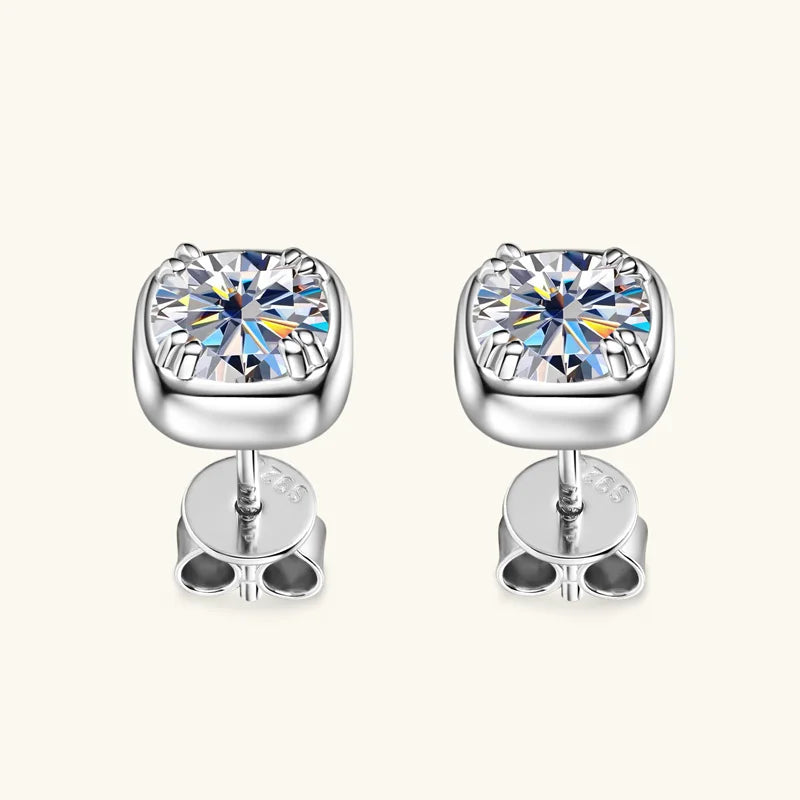 6.5MM 1CT Moissanite Earrings in 925 Sterling Silver - EverlyCrafted