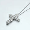 Moissanite Cross Pendant Necklace in 925 Sterling Silver 18K Gold Plated - EverlyCrafted