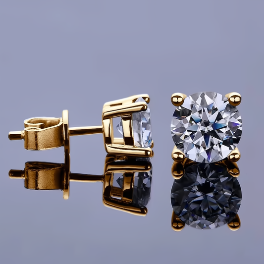 Moissanite Stud Earrings 0.3-2CT 925 Sterling Silver - EverlyCrafted