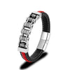 Punk Men's Braided Genuine Leather Bracelet with Magnetic Buckle - EverlyCrafted