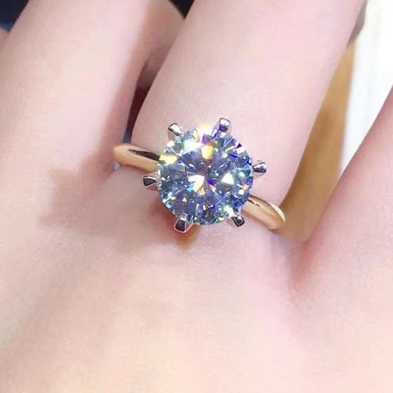 3ct Moissanite Engagement Ring in 925 Silver with Certificate - EverlyCrafted