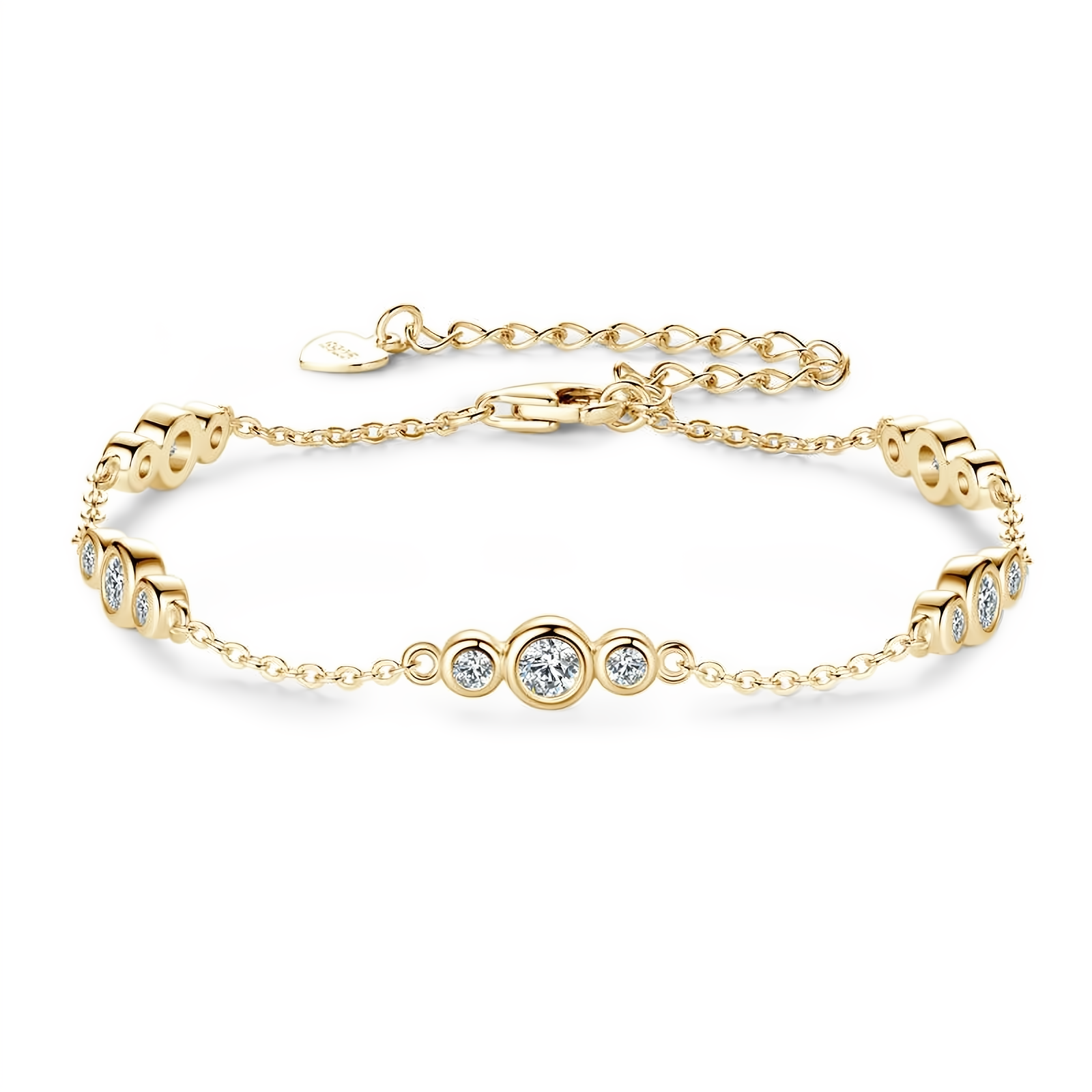 Moissanite Bracelet - 18k Gold Plated 925 Sterling Silver - EverlyCrafted