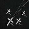 Moissanite Cross Pendant Necklace in 18K White Gold