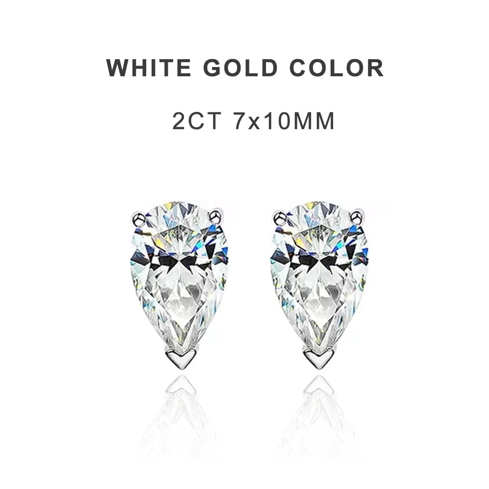 8 CTW VVS1 Pear Moissanite Earrings for Women - 925 Silver Plated - EverlyCrafted