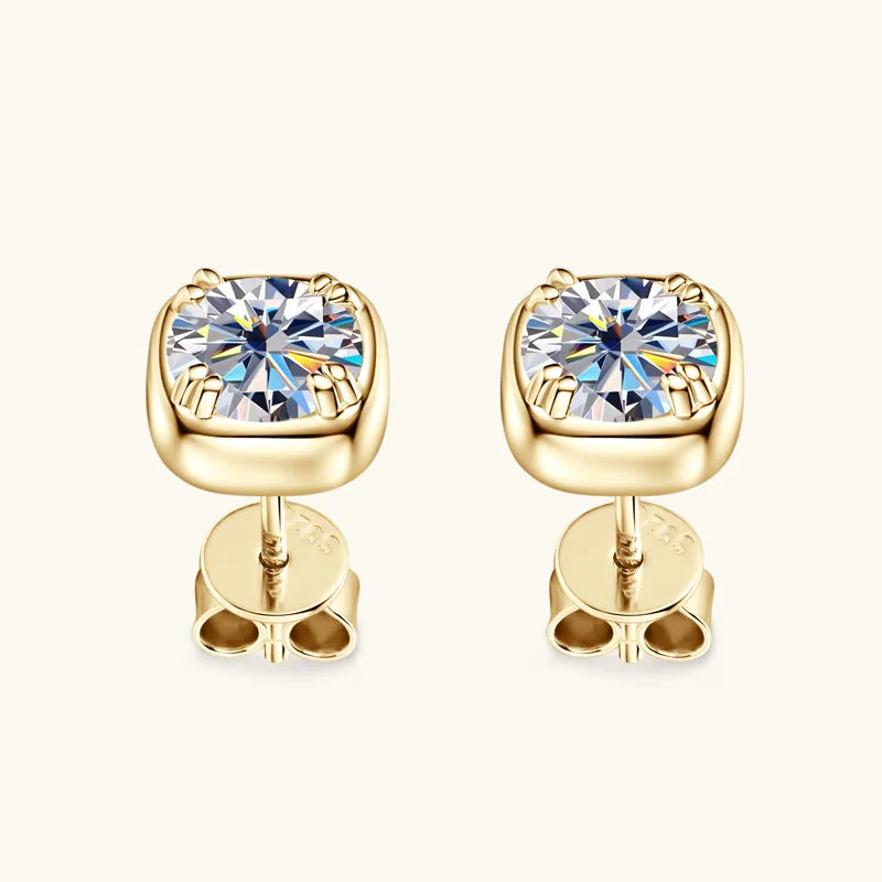 6.5MM 1CT Moissanite Earrings in 925 Sterling Silver - EverlyCrafted