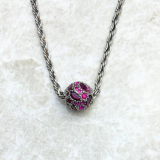 Karma Wheel Necklace Fire - 925 Sterling Silver Jewelry
