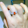 1CT Oval Moissanite Ring - Sparkling Pink Blue Diamond S925 Silver Wedding Band - EverlyCrafted
