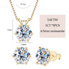 925 Silver Moissanite Jewelry Set with Gold Plating - EverlyCrafted