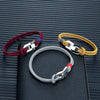 Double Strand Braided Rope Bracelet with Stainless Steel U-Buckle - EverlyCrafted