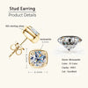 6.5MM 1CT Moissanite Earrings in 925 Sterling Silver - EverlyCrafted