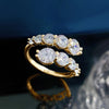 3.26 CTW Moissanite Engagement Ring in 18K Gold Plated 925 Sterling Silver - EverlyCrafted