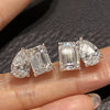 4cttw Radiant/Emerald & Pear Cut Moissanite Stud Earrings - EverlyCrafted