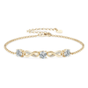 Moissanite Infinity Bracelet - 18k Gold Plated 925 Sterling Silver - EverlyCrafted