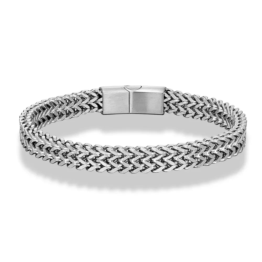 8MM Blue Stainless Steel Curb Chain Bracelet for Men & Women - EverlyCrafted