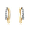 Moissanite Diamond Open Hoop Earrings in 925 Sterling Silver 14K Gold Plated - EverlyCrafted