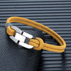Double Strand Braided Rope Bracelet with Stainless Steel U-Buckle