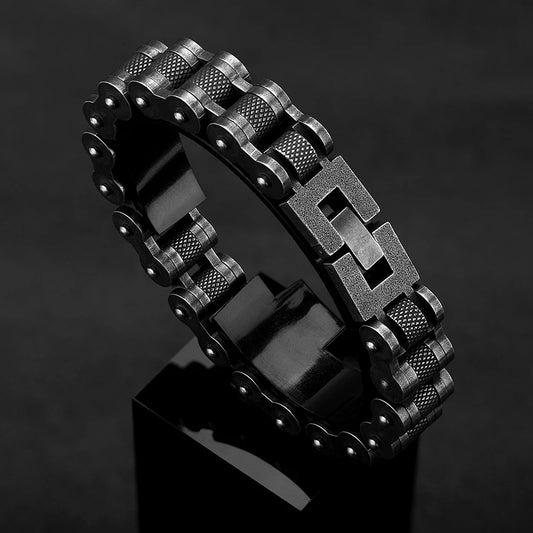 Retro Biker Chain Bracelet for Men - Stainless Steel Motorcycle Style