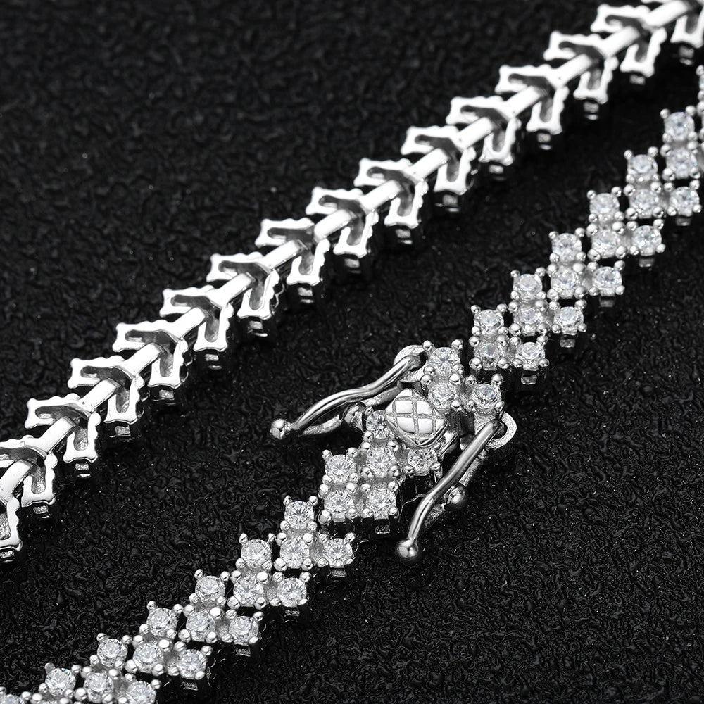 Moissanite Tennis Bracelet 925 Sterling Silver Plated 18k White Gold