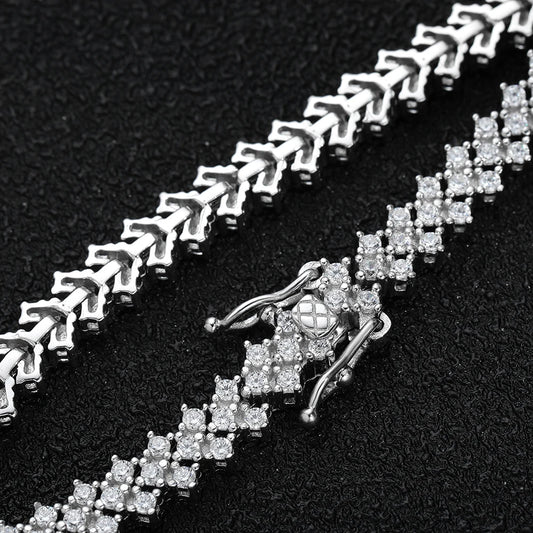 Moissanite Tennis Bracelet 925 Sterling Silver Plated 18k White Gold