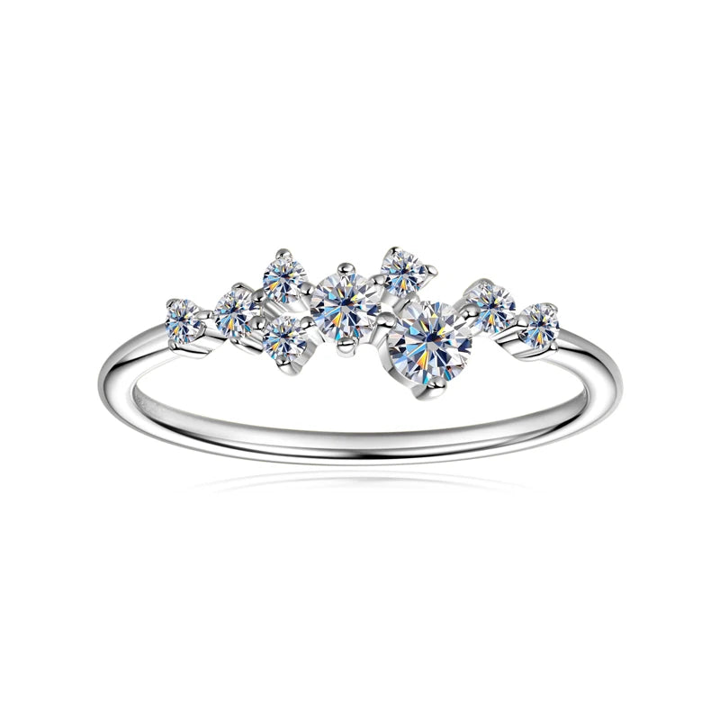 Round Moissanite Diamond Rings for Women - 925 Silver - EverlyCrafted