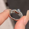 1CT Oval Moissanite Ring - Sparkling Pink Blue Diamond S925 Silver Wedding Band - EverlyCrafted