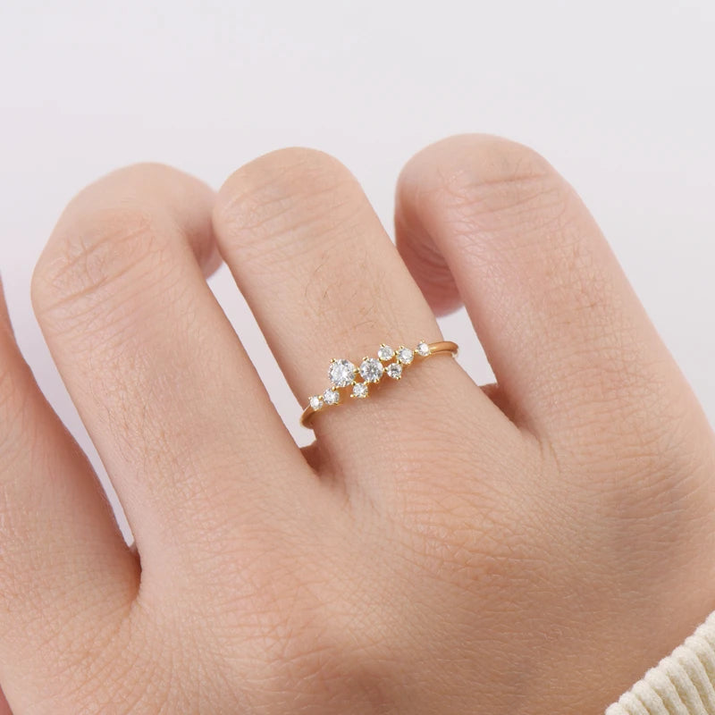 Round Moissanite Diamond Rings for Women - 925 Silver - EverlyCrafted