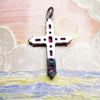 925 Sterling Silver Rose Pink Zircon Cross Pendant Charm Women - EverlyCrafted