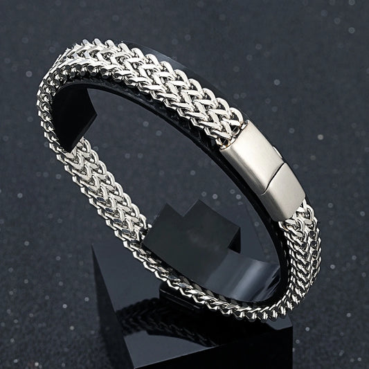 8MM Blue Stainless Steel Curb Chain Bracelet for Men & Women - EverlyCrafted