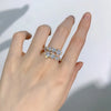3.26 CTW Moissanite Engagement Ring in 18K Gold Plated 925 Sterling Silver - EverlyCrafted