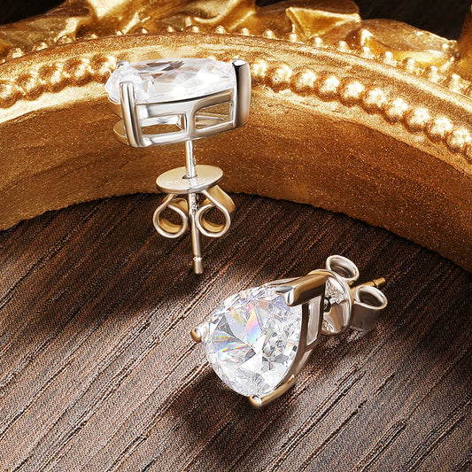 VVS1 Pear Moissanite Earrings for Women - 925 Silver Plated