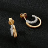 Moissanite Diamond Open Hoop Earrings in 925 Sterling Silver 14K Gold Plated - EverlyCrafted