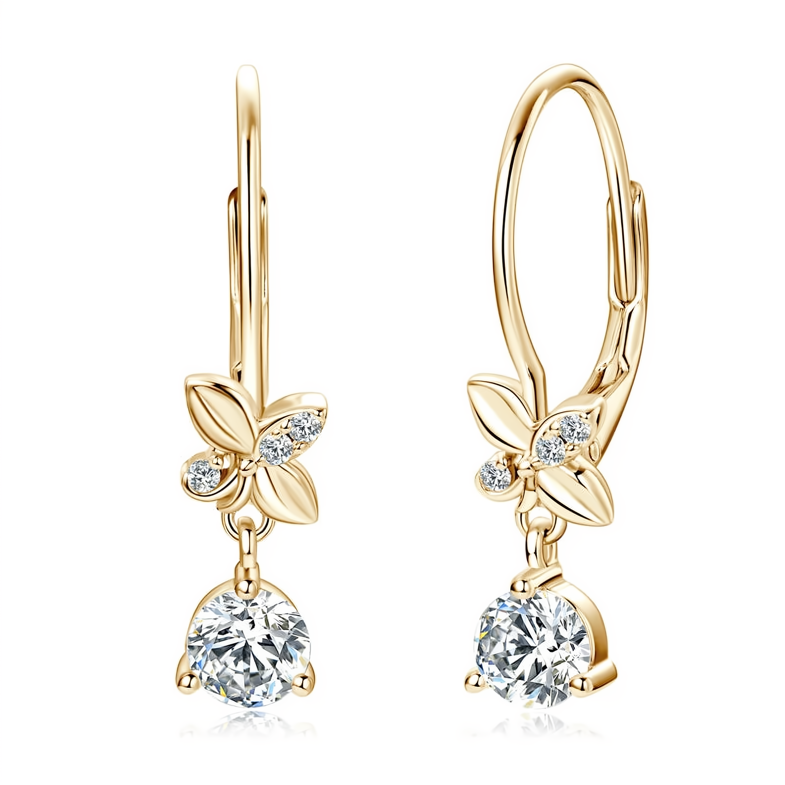 Moissanite Drop Clip Earrings 925 Sterling Silver 2CTW - EverlyCrafted