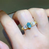 1CT Oval Moissanite Ring - Sparkling Pink Blue Diamond S925 Silver Wedding Band - EverlyCrafted
