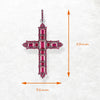 925 Sterling Silver Rose Pink Zircon Cross Pendant Charm Women - EverlyCrafted