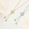 Moissanite Four Leaf Clover Pendant Necklace - 925 Sterling Silver 2.20CTW