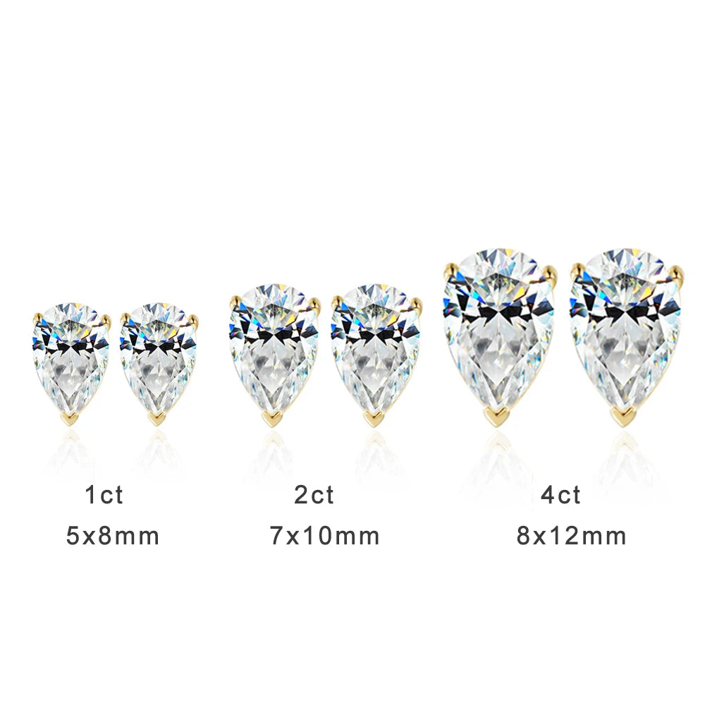 8 CTW VVS1 Pear Moissanite Earrings for Women - 925 Silver Plated - EverlyCrafted